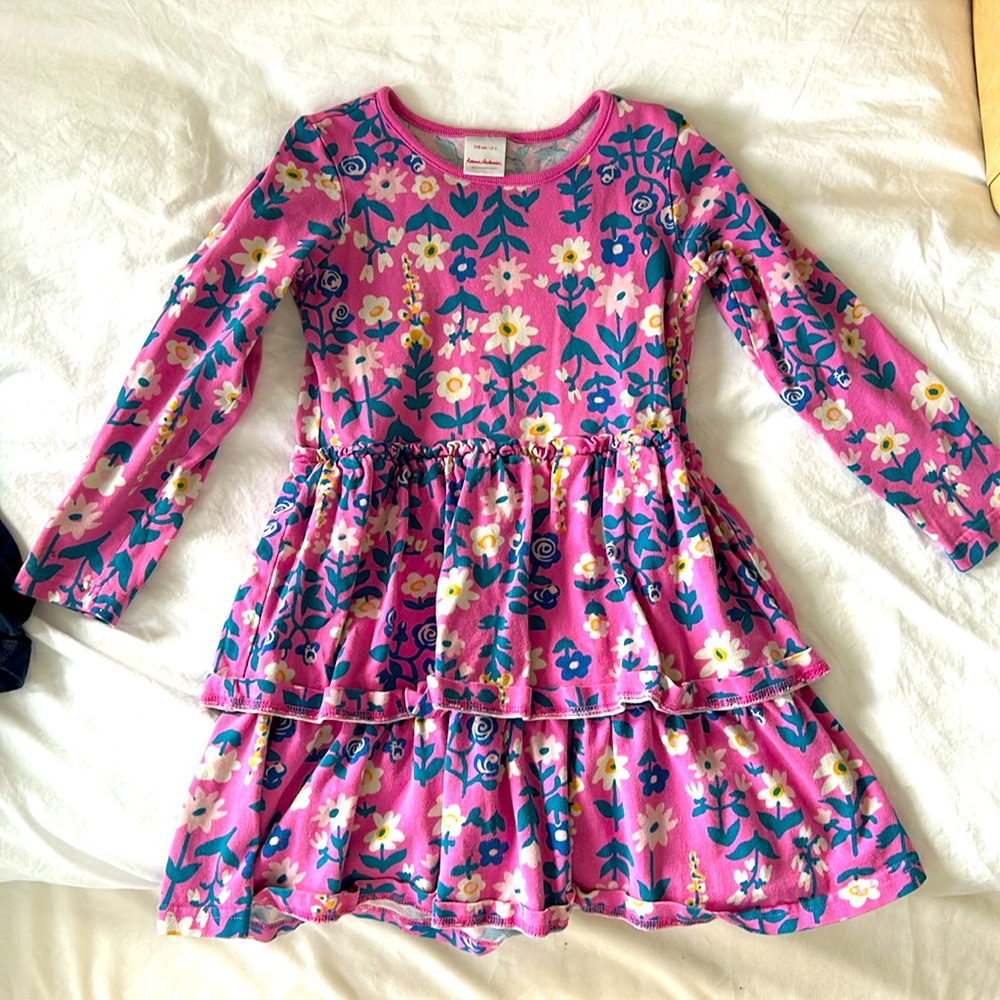 Hanna Andersson pink floral dress age 5